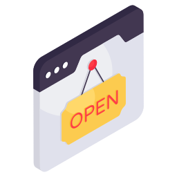 Open signboard icon