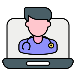 médico en línea icono