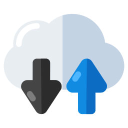 trasferimento dati nel cloud icona