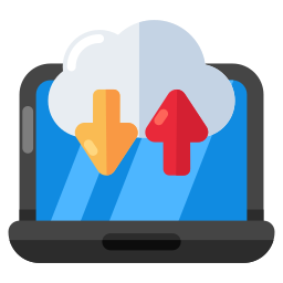 Cloud data transfer icon