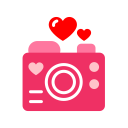 miłość, aparat ikona
