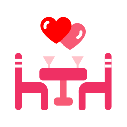 cena romántica icono