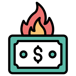 Money burning icon