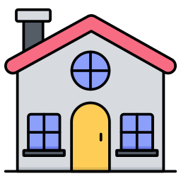 huis met schoorsteen icoon