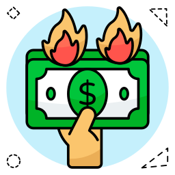 Burning money icon
