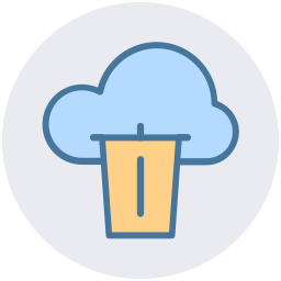 Cloud recycle bin icon
