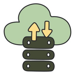 trasferimento dati nel cloud icona