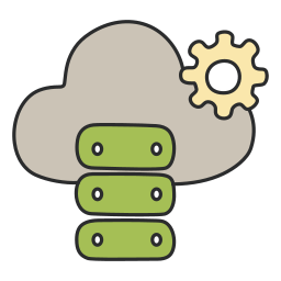 gestión de datos en la nube icono