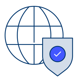 międzynarodowa ochrona danych ikona