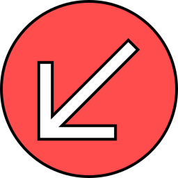 Down left arrow icon