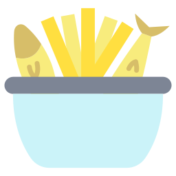 pescado y papas fritas icono