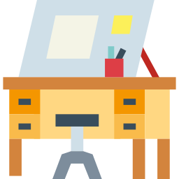 scrivania da disegno icona