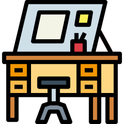 Drawing desk icon