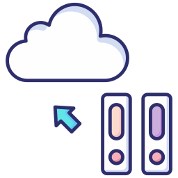biblioteca en la nube icono
