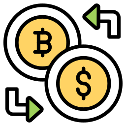 bitcoin a dólar icono