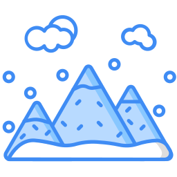 montaña de nieve icono