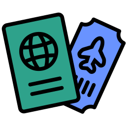 billete de pasaporte icono