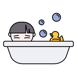 baño de burbujas icono