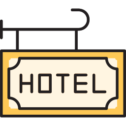 Hotel sign board icon