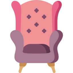 fotel z oparciem ikona
