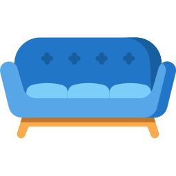 Sofa de plazas icono