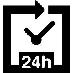 símbolo abierto las 24 horas icono