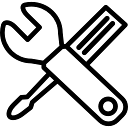 schraubenschlüssel und schraubendreher gekreuzt icon