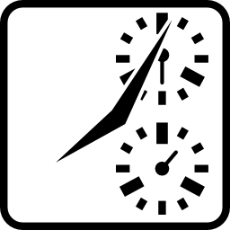 drie klokken in een vierkant icoon