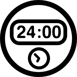 24 hours round clock icon