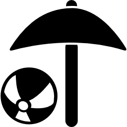 strandparaplu en strandbal icoon