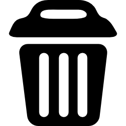Waste bin with cover icon