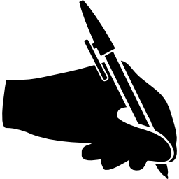 Écriture à la main avec stylo à bille Icône