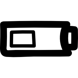 Half filled battery status doodle icon