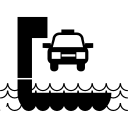 traghetto con auto icona