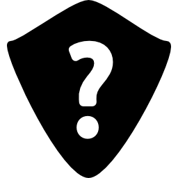 punto interrogativo in uno scudo icona