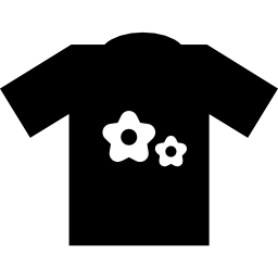 camiseta con flores icono