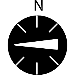 Compass pointing west icon