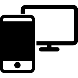 telefone celular e tela do computador Ícone
