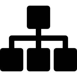 Hierarchical square structure icon