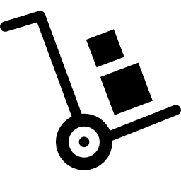 Trolley push cart with boxes icon