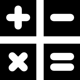 symboles mathématiques dans des cases Icône