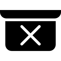 Cross inside a container icon