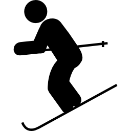 Skiing down hill icon