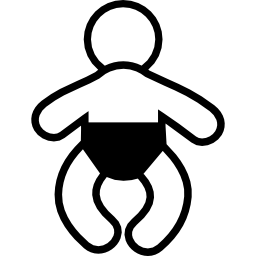 bambino con pannolino icona