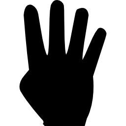 cztery palce w dłoni ikona