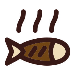 pescado a la parrilla icono