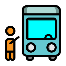 autobús lanzadera icono