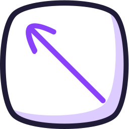 flecha diagonal icono