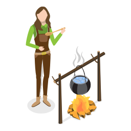 cocinar para acampar icono