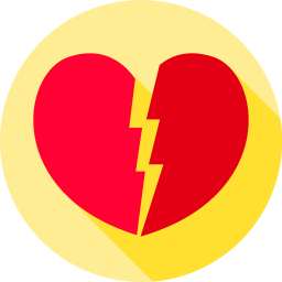 Corazón roto icono